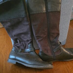 Dark Brown Knee-High Boots Girls Size 3